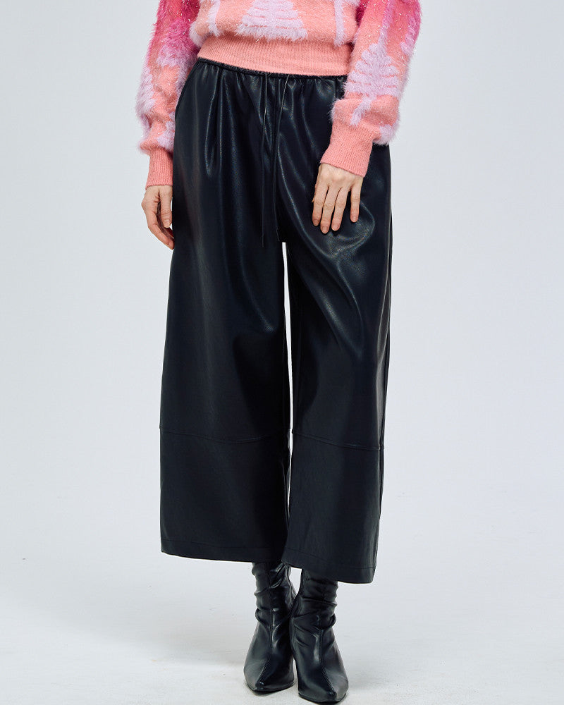LeNIC & McCOY ウエストゴム フェイクレザーワイドパンツ LN11SL102 商品写真 6
