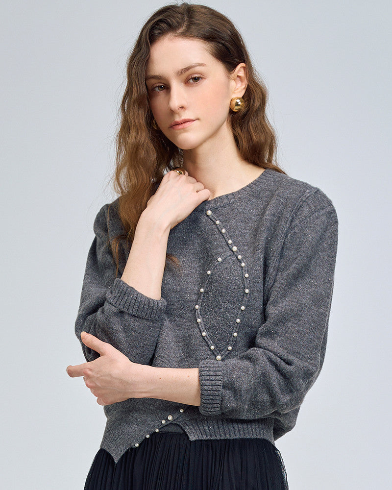 LeNIC & McCOY パール装飾 ラウンドネックニット MN02KN716FJY 商品写真 6