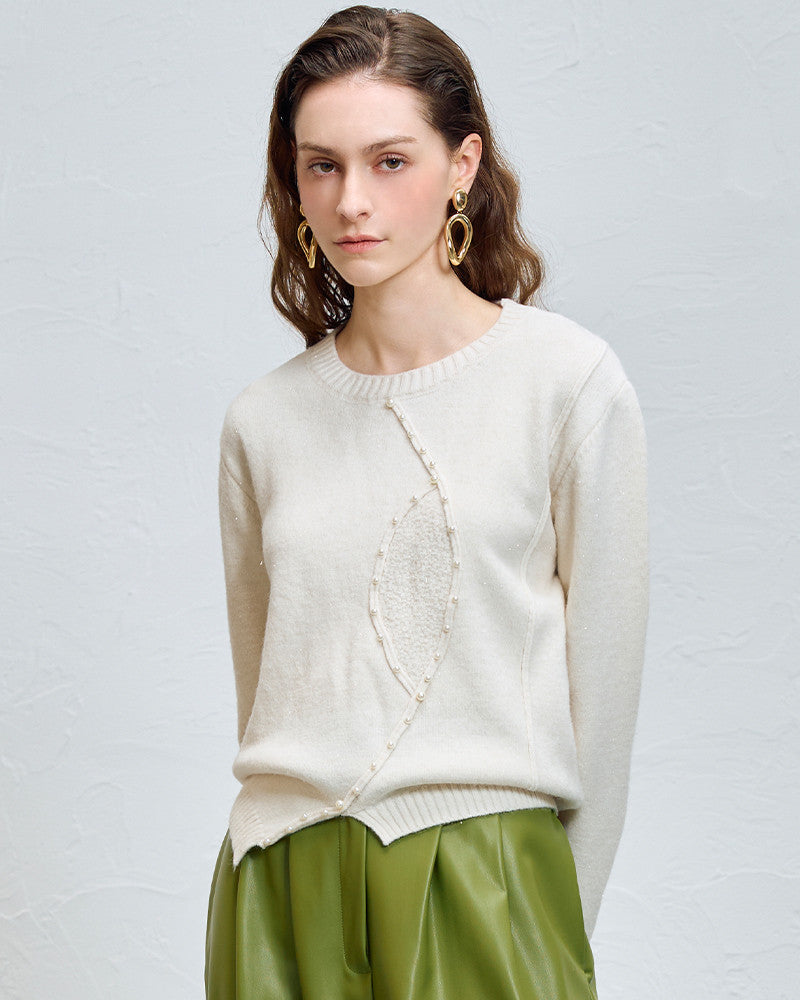 LeNIC & McCOY パール装飾 ラウンドネックニット MN02KN716FJY 商品写真 3