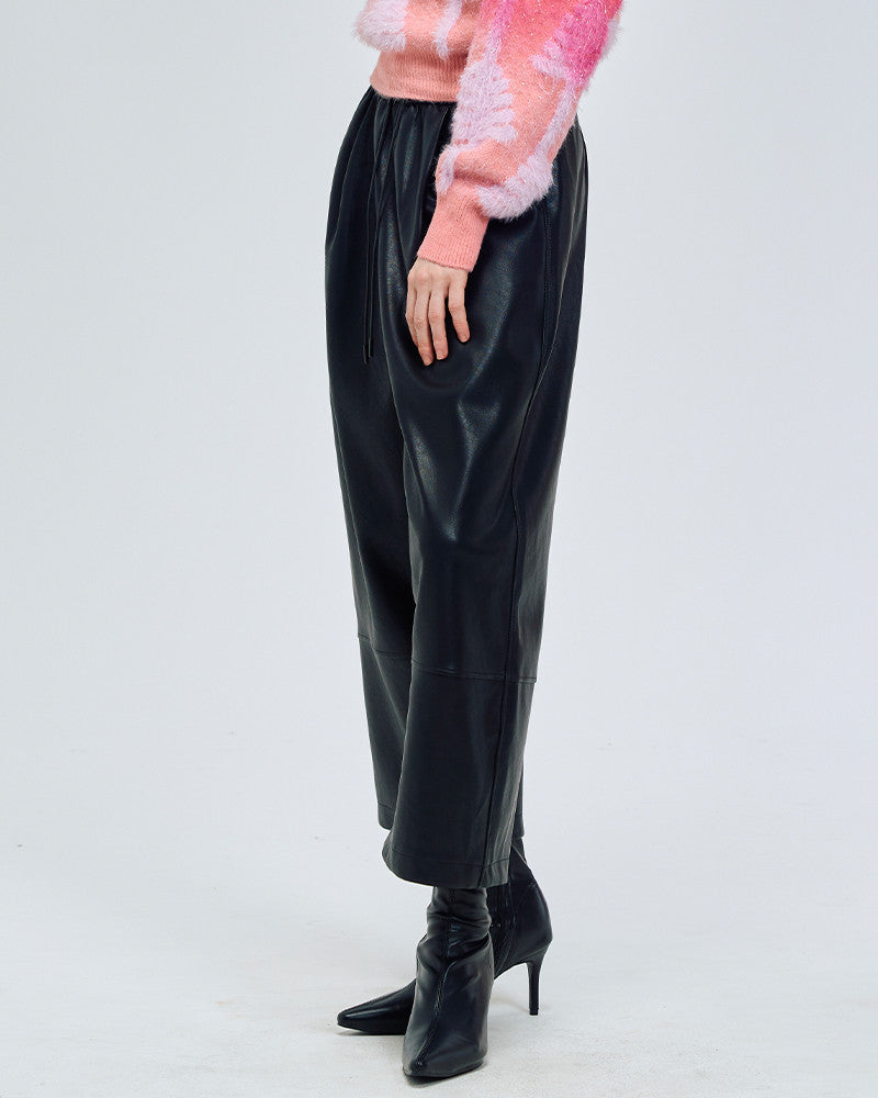 LeNIC & McCOY ウエストゴム フェイクレザーワイドパンツ LN11SL102 商品写真 3
