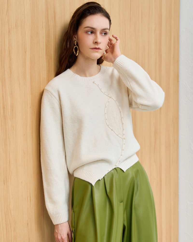 LeNIC & McCOY パール装飾 ラウンドネックニット MN02KN716FJY 商品写真 4
