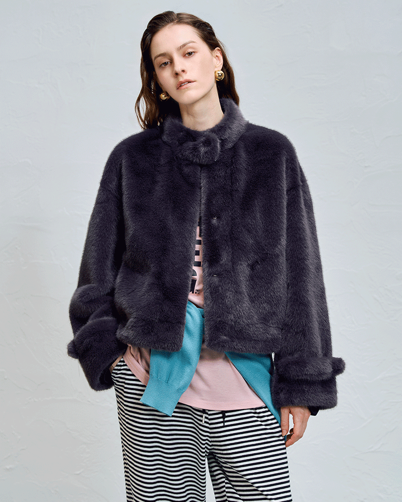 LeNIC & McCOY ハイネック フェイクファージャケット LN12MJ100HY 商品写真 1